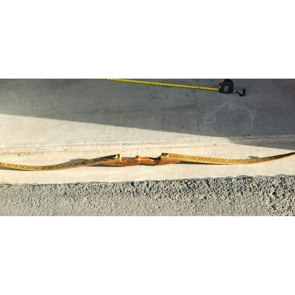 Thompson Wooden Handmade Recurve Bow Snakeskin hunting target practice VTG 62in